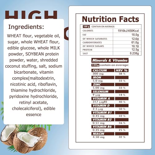 Emergency Food Bars - Coconut Flavor Hardtack, Mre Meals Military, 20 Years Shelf Life, Emergency Meals Ration Bars, Emergency Supplies for Disaster Preparedness, 12 Count