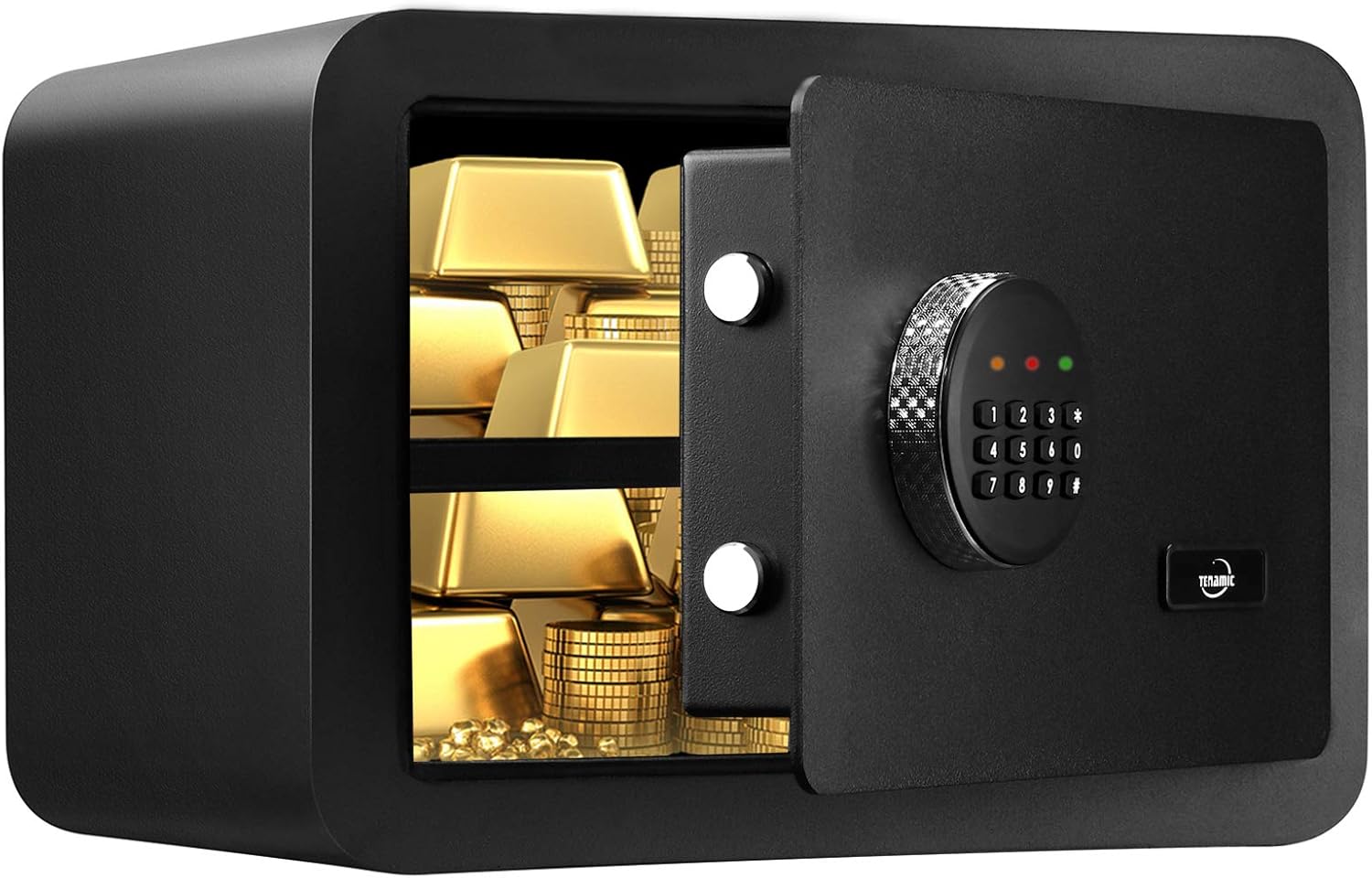Tenamic Safe Box 0.85 Cubic Feet Electronic Digital Security Box, Keypad Lock Box Cabinet Safes, Solid Alloy Steel Office Hotel Home Safe, Black