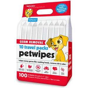 Petkin Petwipes Germ Removal Antibacterial Dog & Cat Wipes - Pet Supplies online store