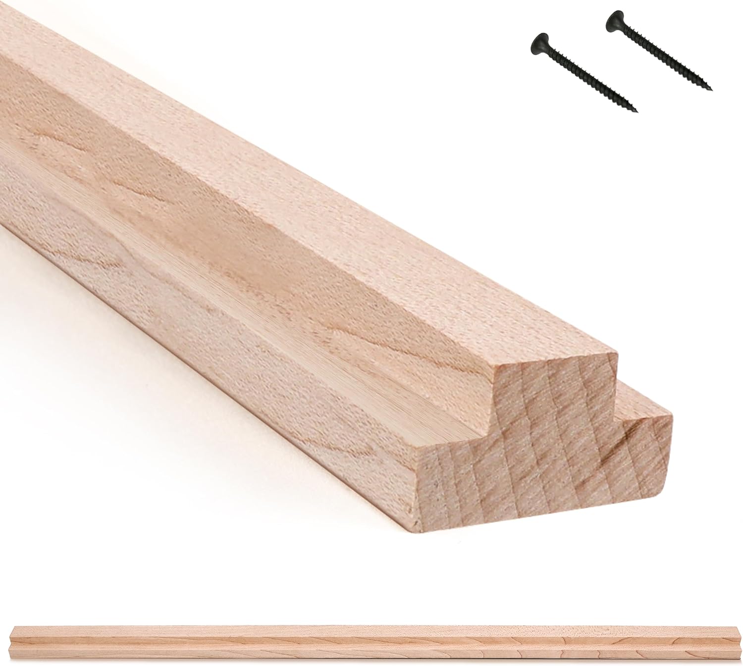 Wood Drawer Slide – 20-Inch Wide-T Vintage Center Mount Drawer Slides – Natural Maple Wooden Drawer Slide Replacement (Corresponding Metal Slide Sold Separately)