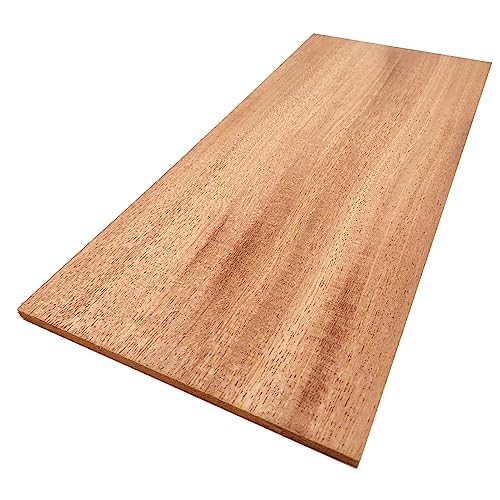 Mahogany Hardwood Planks - 4-Pack Mahogany Wood for Unfinished Wood Crafts - 1/8’’ (3mm) 100% Pure Hardwood - Laser Engraving Blanks - Exotic Mahogany Planks for Crafts and Gifts