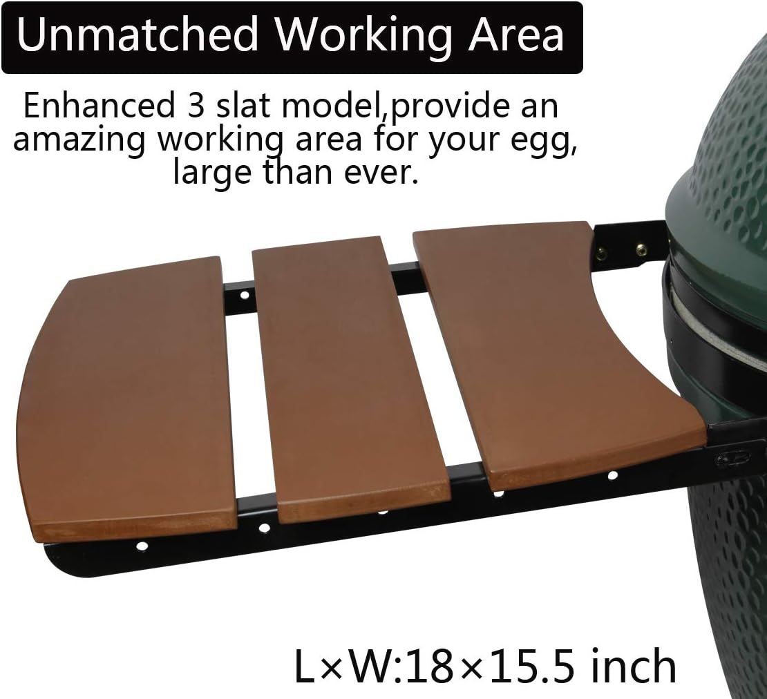 Dracarys Grill Side HDPE Shelves for Big Green Egg Parts Replacement Egg Mate BBQ Big Green Egg Accessories Fit Large (L) Big Green Egg Side Shelves - 3 Shelves Slats
