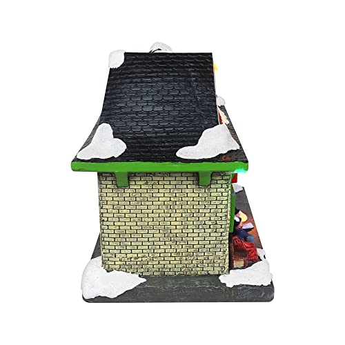 Christmas Village Sledding Down Hill - Lighted Musical Snow Village with 8 Animated Kids Going Down The Mountain