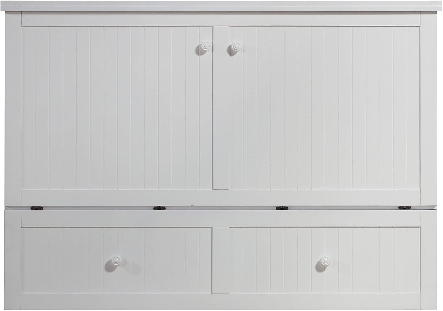 Murphybedz Tuscany Murphy Cabinet Chest Bed with Charging Station 6 Inch, Queen (White)