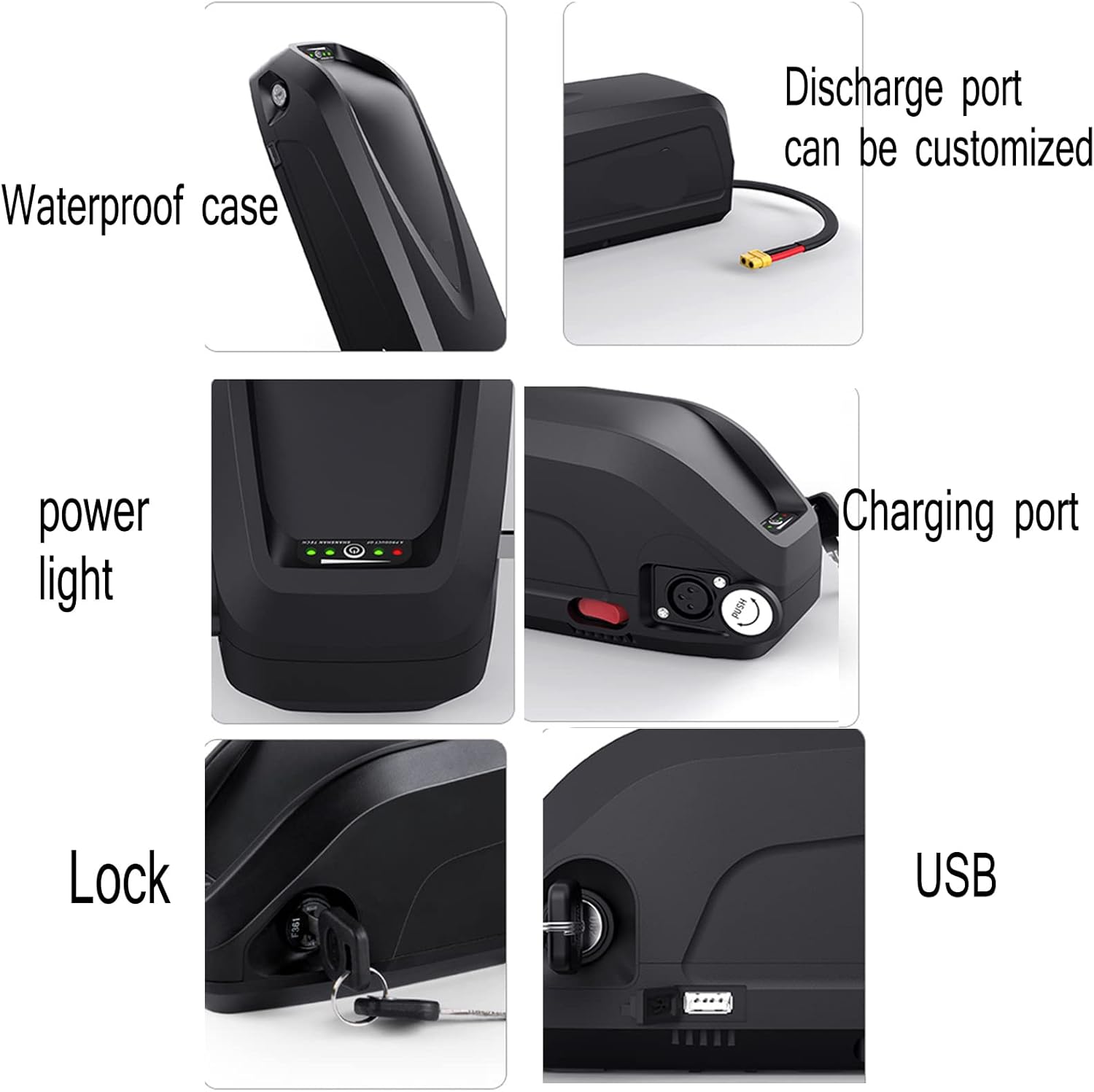 TGHY 36V 10Ah,12.5Ah,15Ah,17.5Ah,20Ah Ebike Battery Electric Bike Lithium Battery with Waterproof Case,2A Charger and BMS for 1000W-200W Motor,Anderson,17.5Ah