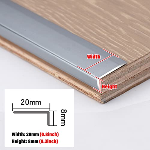 Stair Edge Protector Stair Edging Laminate Stair Nose Metal,Step Edging Nosing Self Adhesive Non Slip Step Edge Protector Grey,Stairs Edge Trim Protector for Home Nursery Villa
