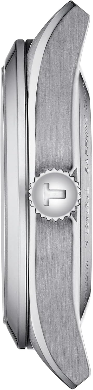 Tissot mens Gentleman Stainless Steel Dress Watch Grey T1274071105100