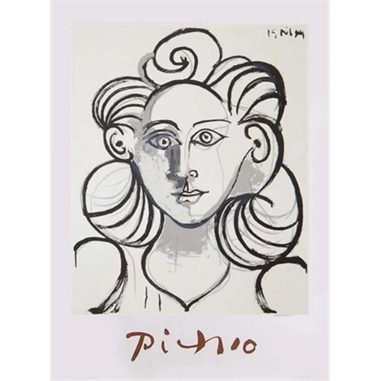 Pablo Picasso  Portrait de Femme - Black-White - 29 In. x 22 In.
