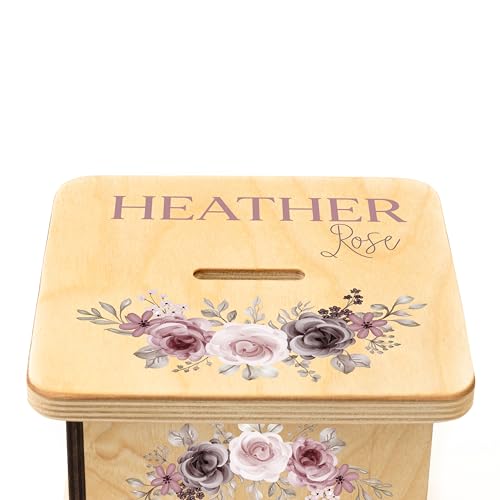 Wooden Piggy Bank for Kids and Adults, Personalized Gift Handmade in USA by BloomOwl, Custom Piggy Bank, Personalized Banks for Kids, Gifts for Baby Boys and Girls (Mallard Duck)