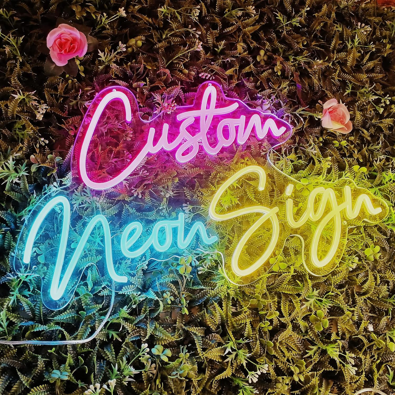 Custom Neon Sign Customizable Custom LED sign Personalized Custom Neon Signs for Wall Decor of Birthday Wedding Party Bar Salon Girlfrend Gift 7Changable Color Function(RGB)Family Name ligh for Bedroom Living Room Customize Your Own Design 10inch to