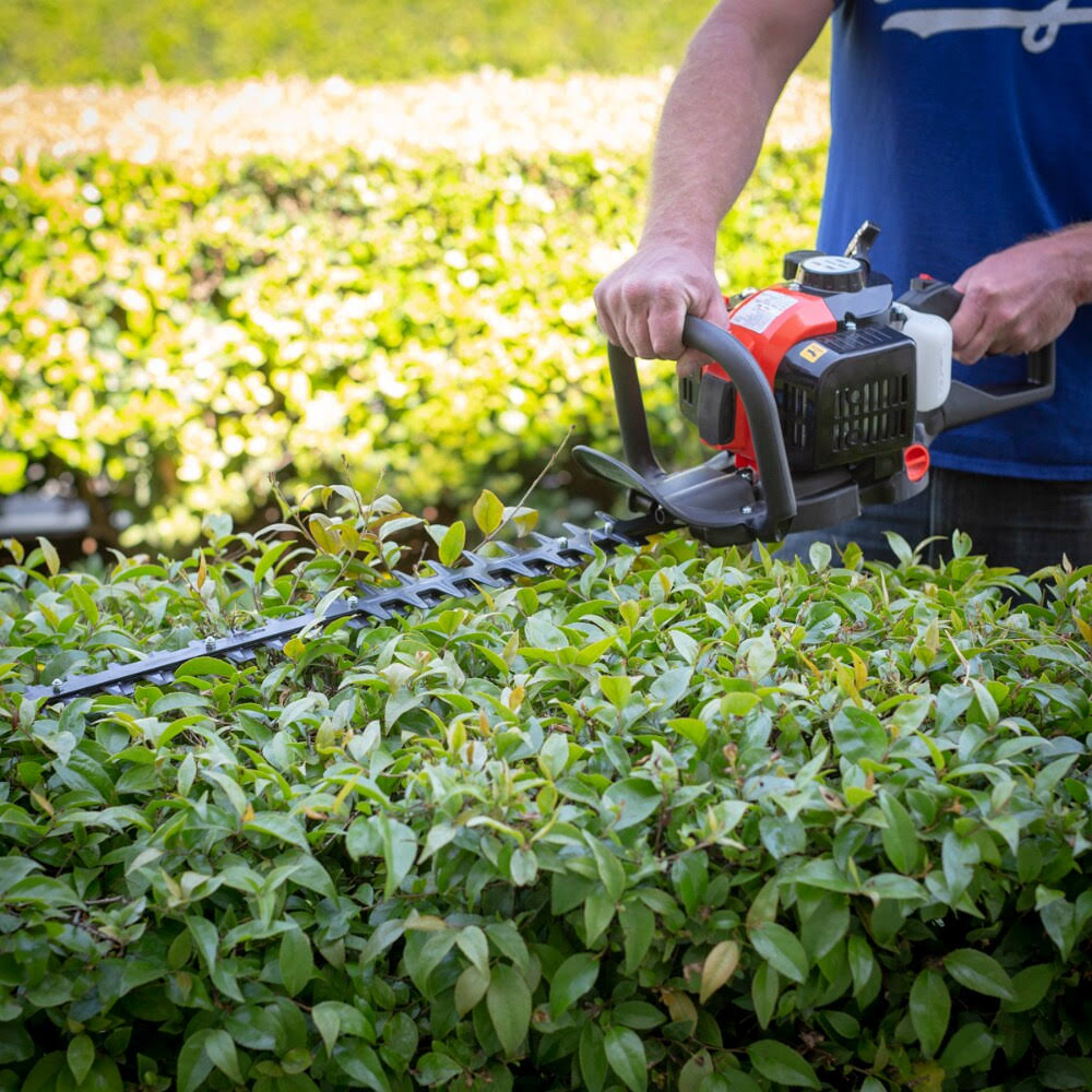 XtremepowerUS 26cc 2-Cycle Gas Hedge Trimmer 24x22 Double-Sided Blades Shrub Trimmer Recoil Gas Trim Blade Clipper Saw Bushes