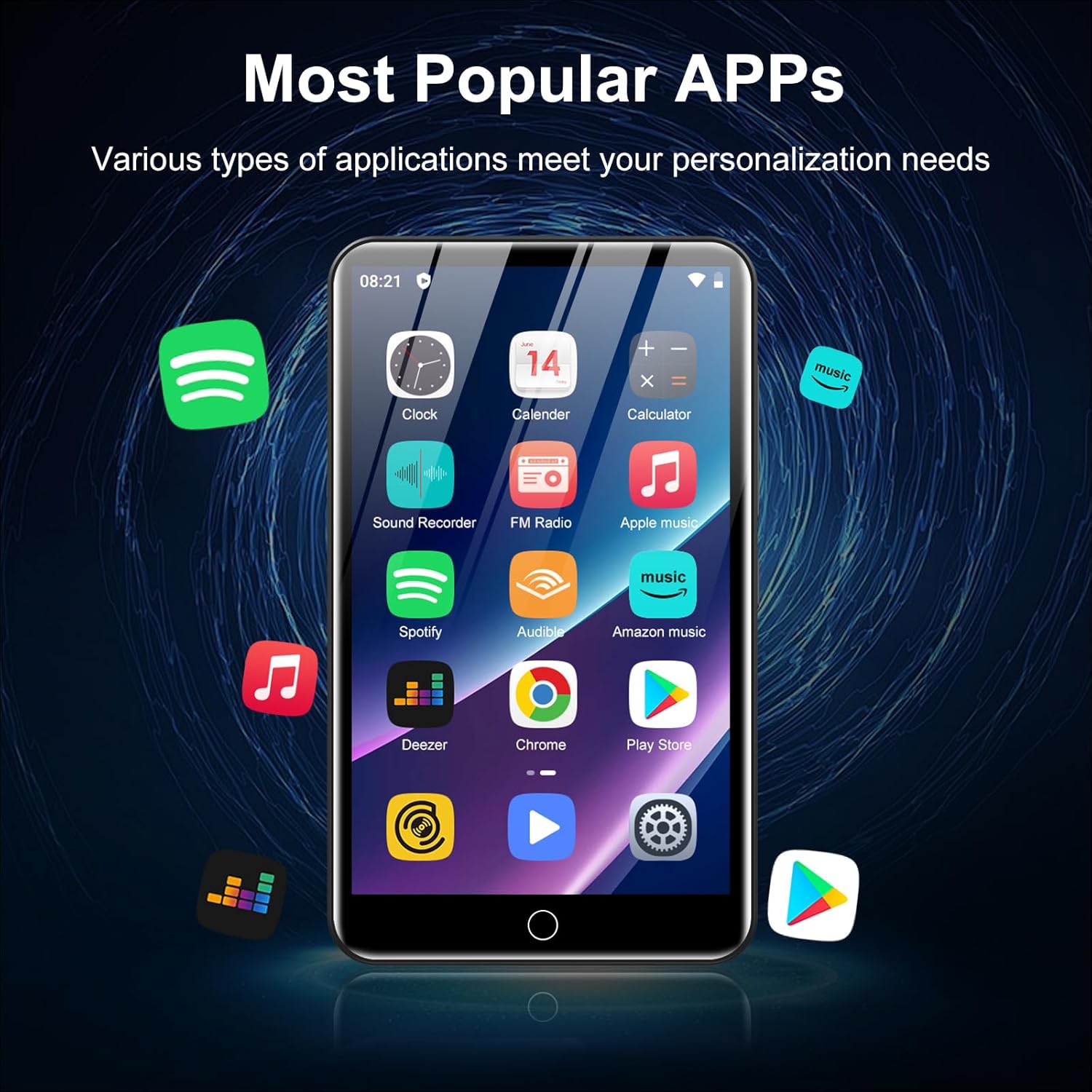 80GB MP3 Player with Bluetooth and WiFi, 4.0