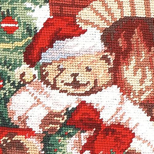 Lillian Vernon Santa Personalized Heirloom Christmas Needlepoint Stocking Stocking, 100% Wool, 9.5