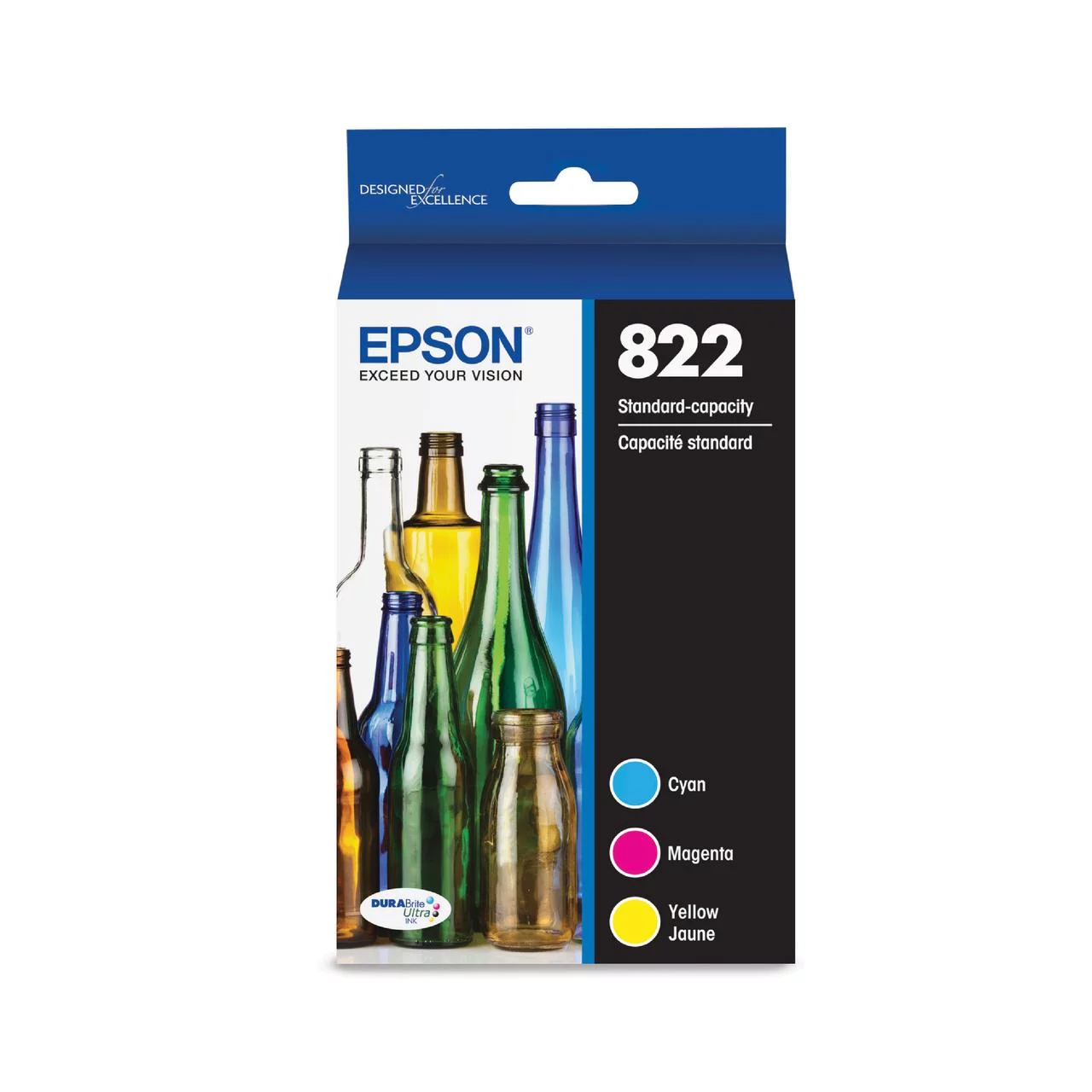 EPSON 822 DURABrite Ultra Ink Standard Capacity Black & Color Cartridge Combo Pack (T822520-S) Works with WorkForce Pro WF-3820, WF-3823, WF-4820, WF-4830, WF-4833, WF-4834