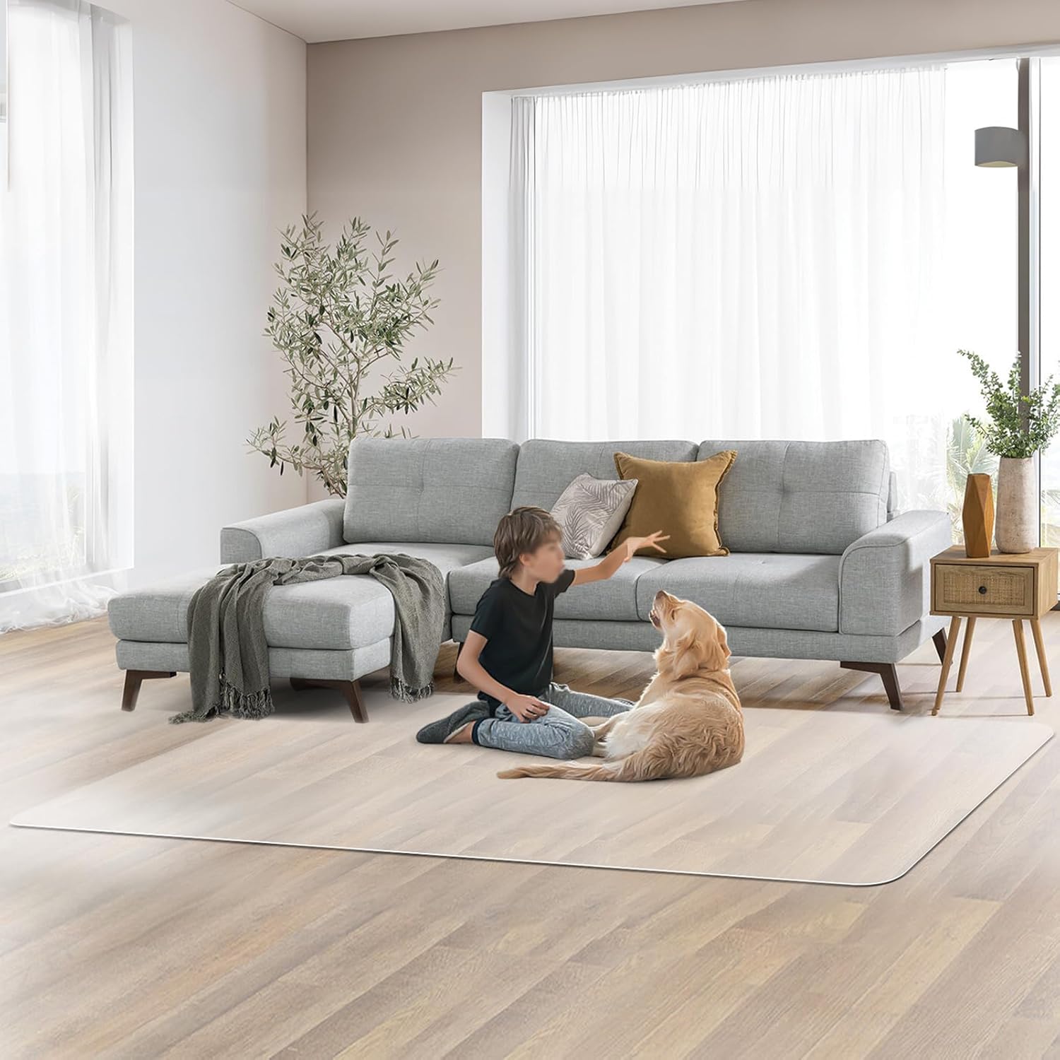 Azadx Office Chair Mat for Hardwood Floor, 8'×10' Clear Desk Chair Mat for Hardwood Floor Large Protector Floor Mat for Dining Room, Easy Glide Rolling Plastic Floor Mat, Chair Mat for Living Room