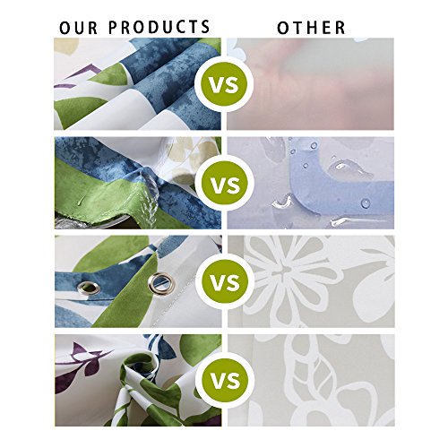 Waterproof Shower Curtain Stained Glass Meadow Flower Dragonfly Print Polyester Fabric Bath Curtain Home Hotel Apartment Bathroom Shower Curtain Long 72x78IN