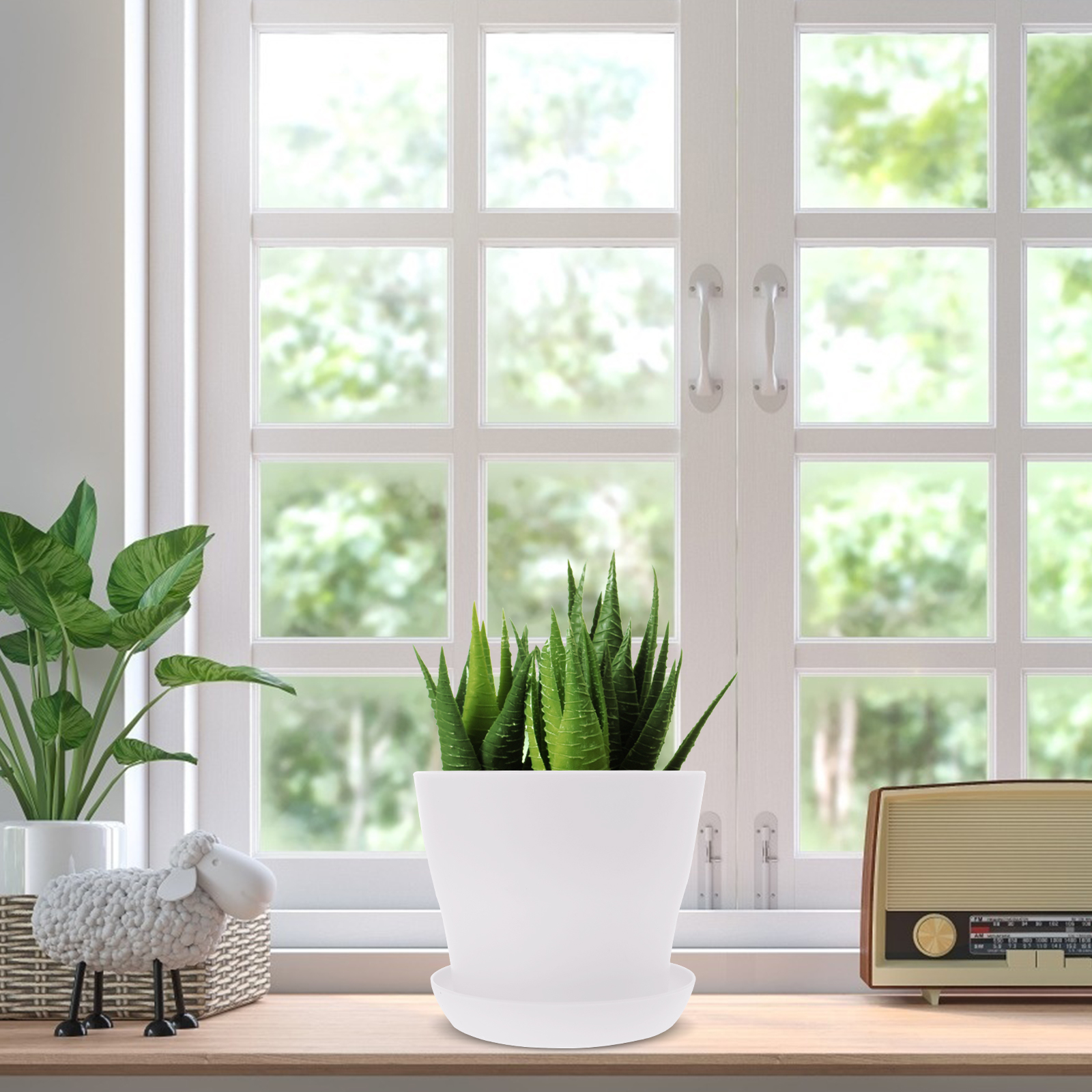 10 Pcs Flowerpot Flower Planting Pot Walkway Flower Pot 10.00X10.00X8.50CM White