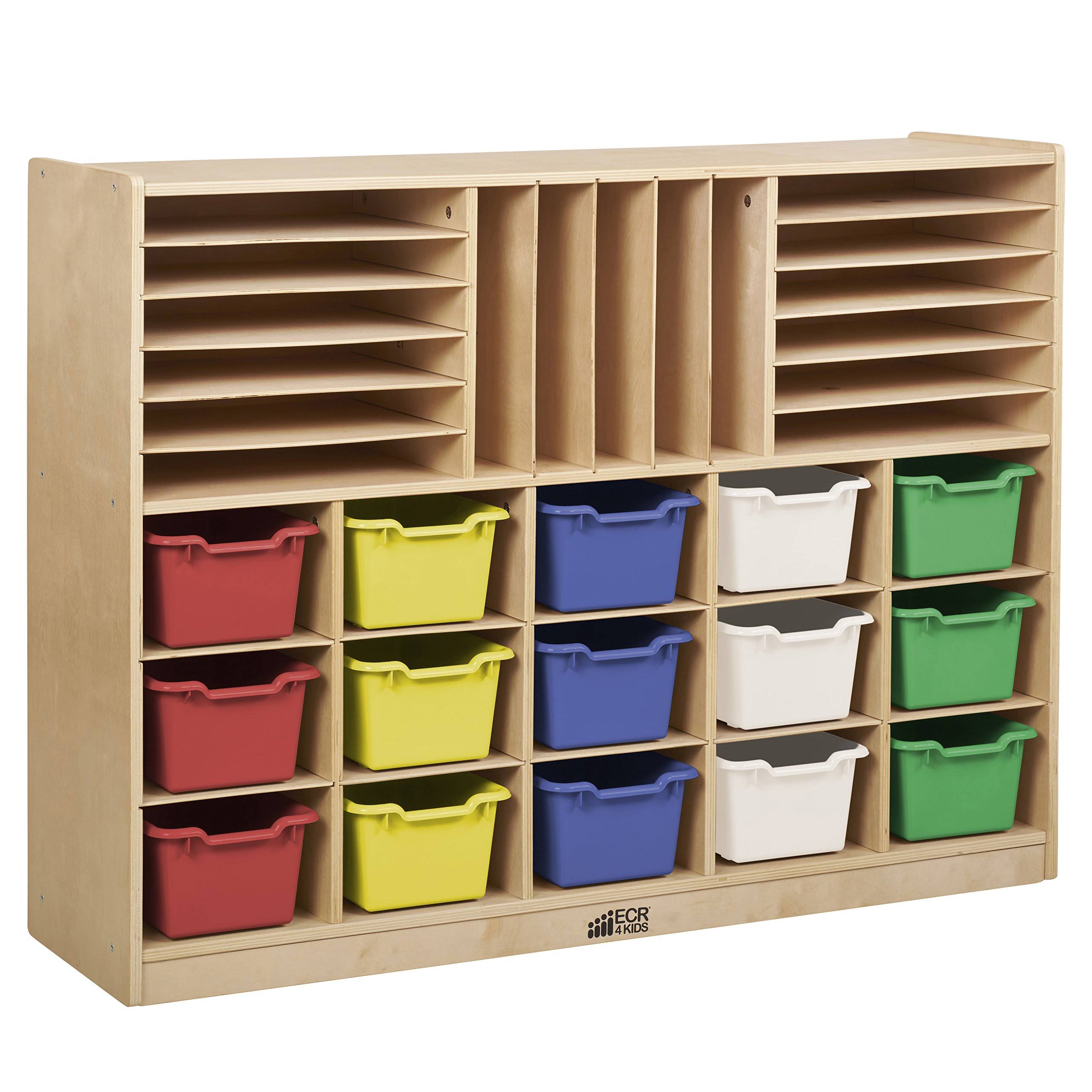 Ecr4kids Multi-Section Storage Cabinet with 15 Bins