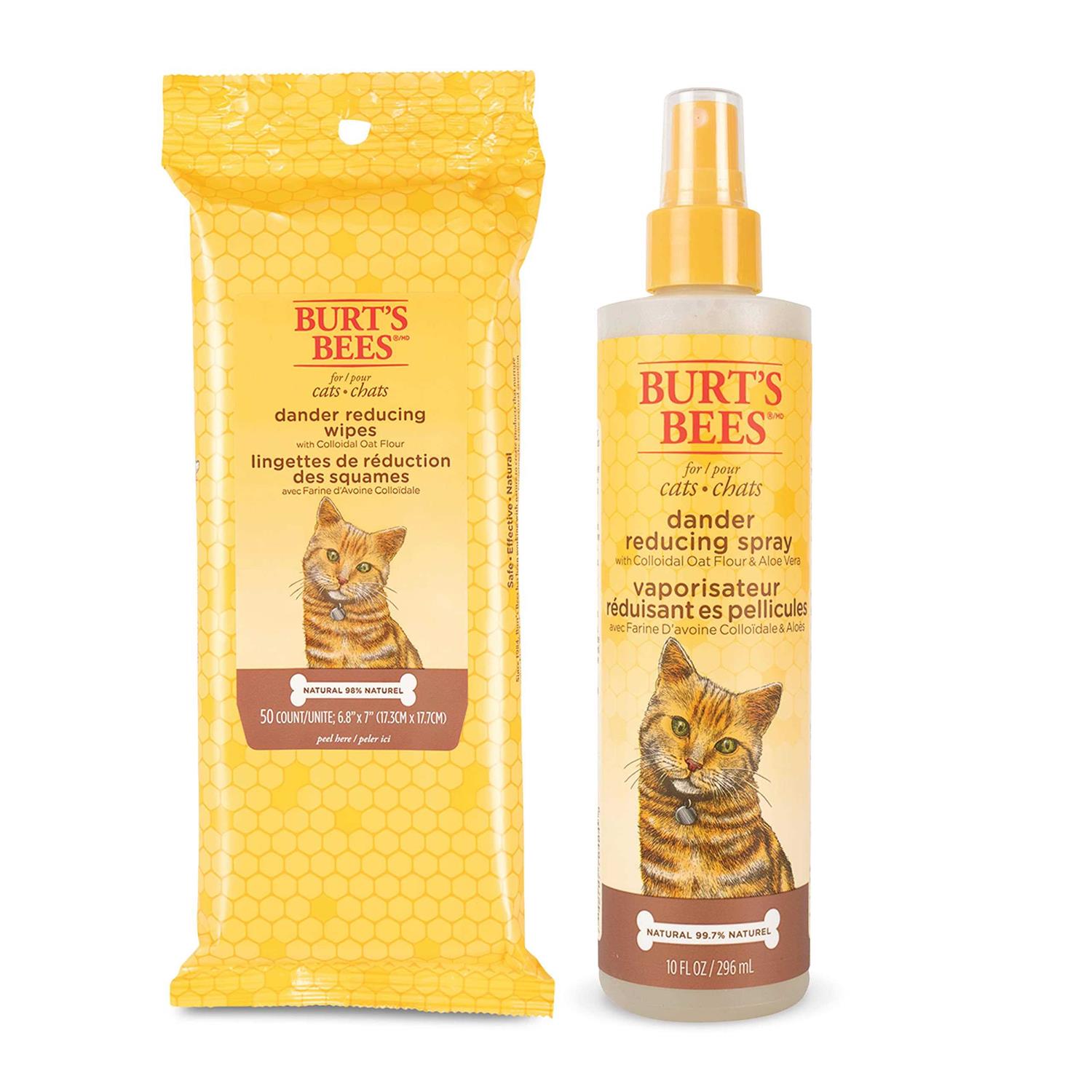 Burt's Bees Dander Reducing Wipes for Cats - Pet Supplies online store