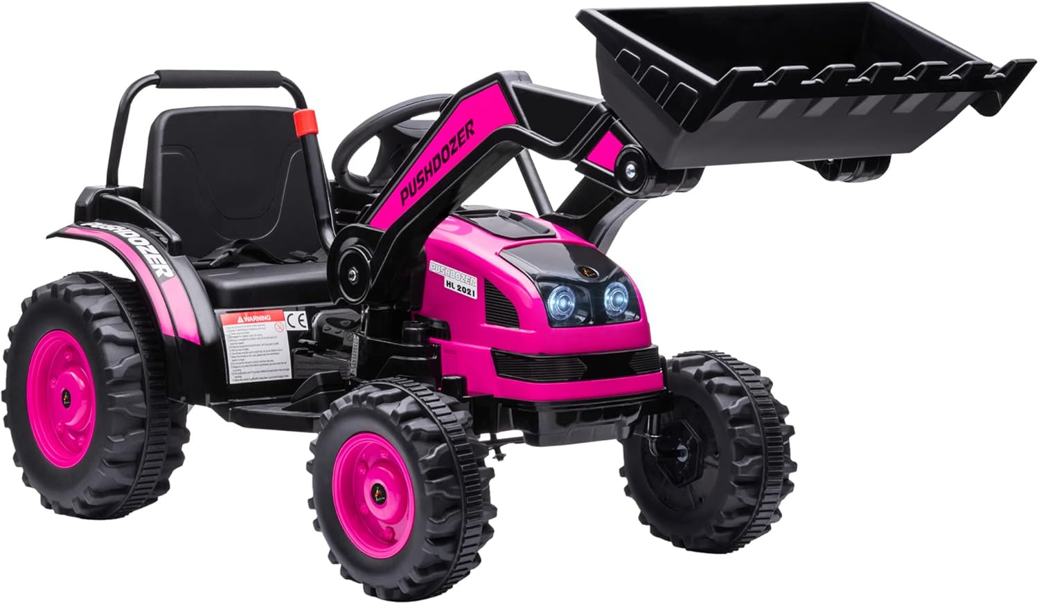 Aosom Kids Digger Ride On Excavator 6V Battery Powered Construction Tractor Music Headlight Moving Forward Backward Gear for 3-5 Years Old Yellow