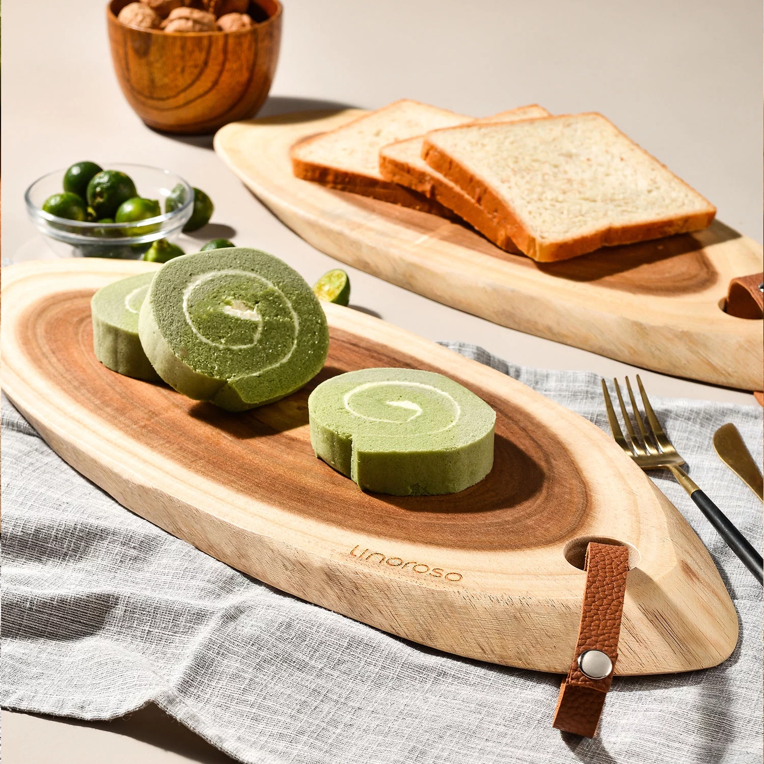 Linoroso Acacia Wood Multipurpose Charcuterie Boards Kitchen for Serving Meats, Cheese & Bread 20 in