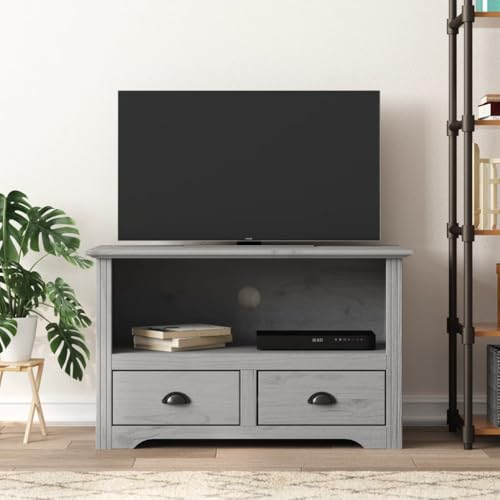 XAVIER Entertainment Center Television Stands Tv Table Tv StandTV Stand with 2 Drawers BODO Gray 35.8