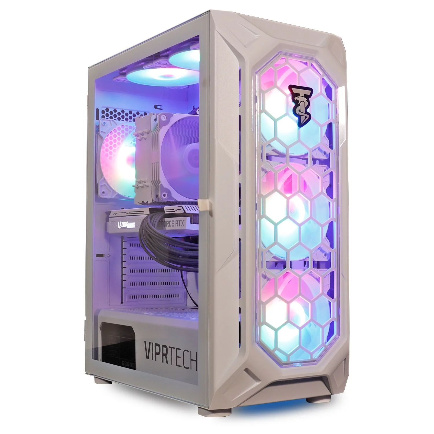 ViprTech.com Ghost 2.0 Gaming PC - AMD Ryzen 5 5600G (12-Core 4.4Ghz), RTX 3060 12GB, 32GB DDR4 RAM, 1TB NVMe SSD, VR-Ready, Streaming, RGB, Windows 11, Warranty, Desktop Computer