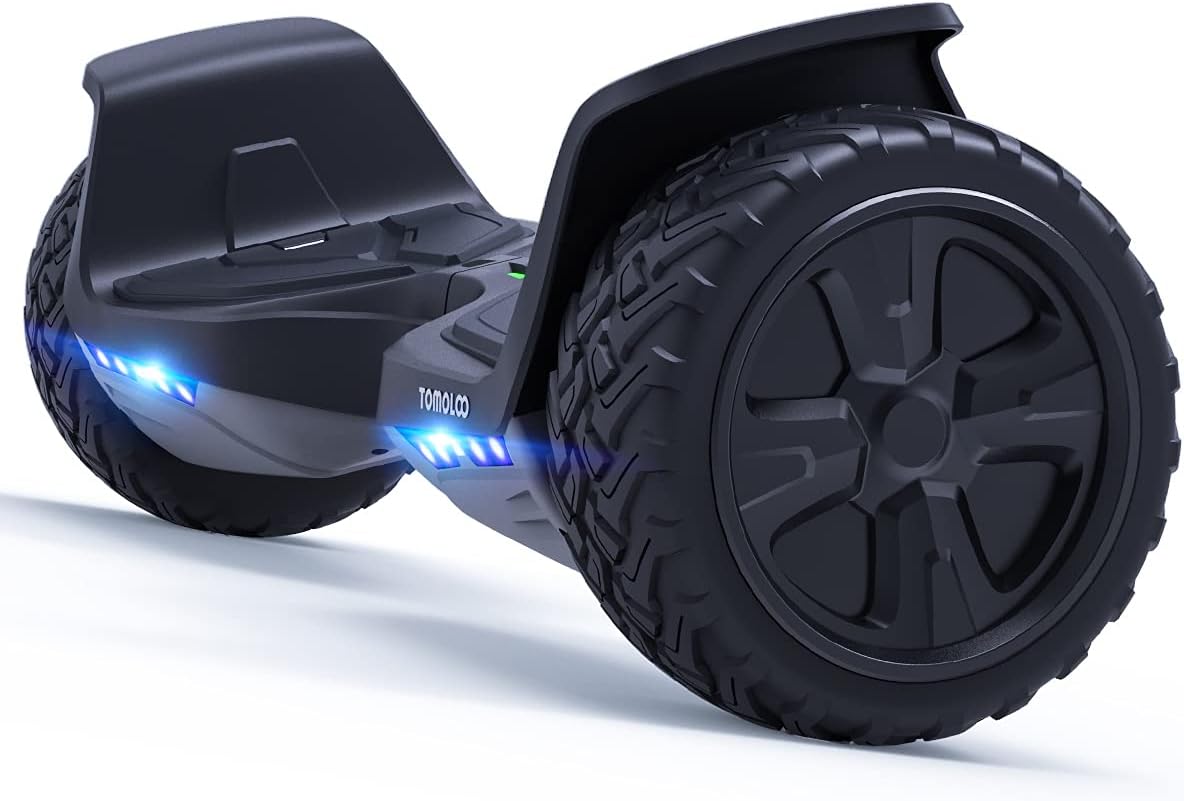 Tomoloo Hoverboard Off Road with Bluetooth and LED Lights, 8.5'' All Terrain Hoverboards for Kids and Adults with APP Control, UL2272 Certified Self Balancing Hover Board Electric Scooter