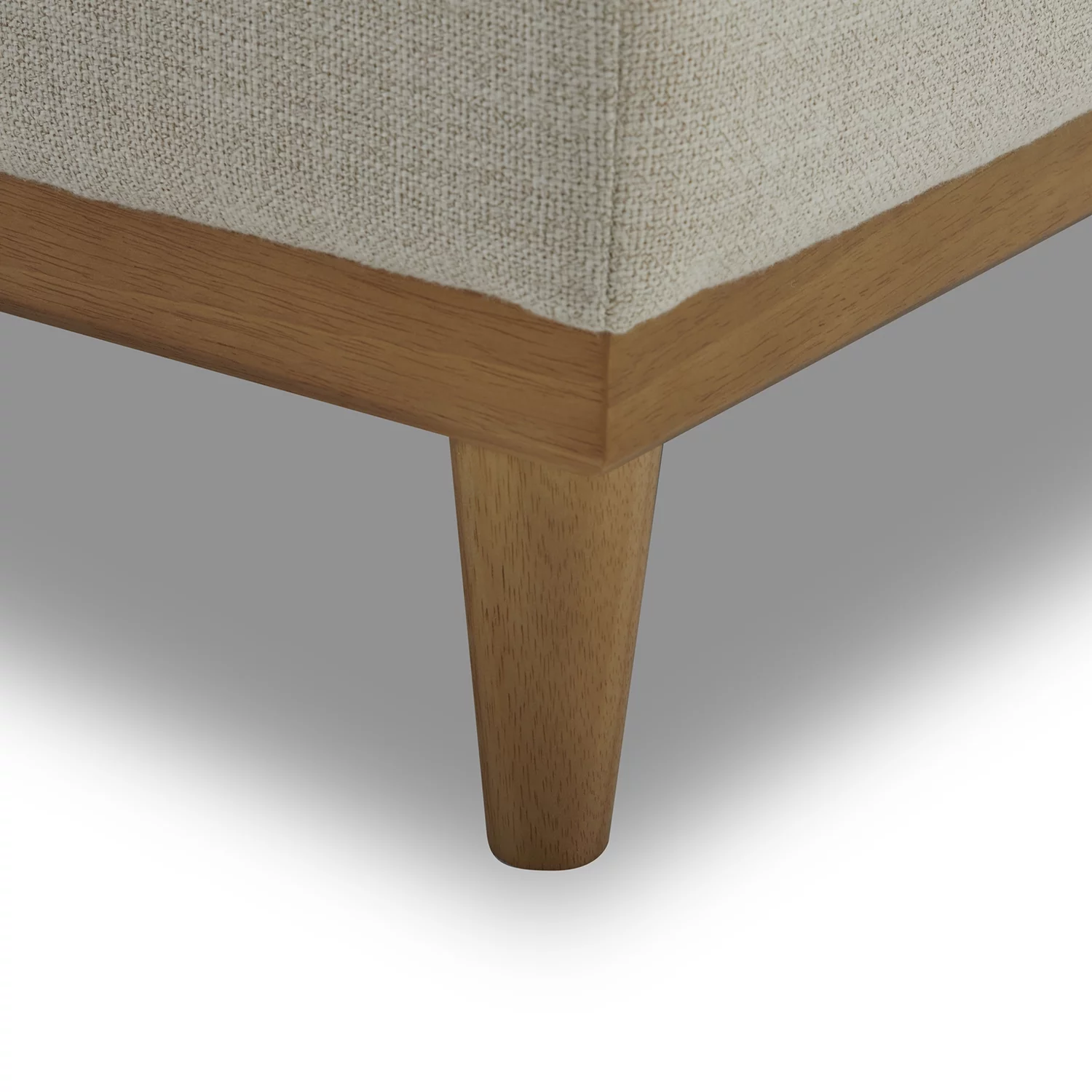 Better Homes & Gardens Springwood Square Wood Frame Ottoman, Light Honey Finish