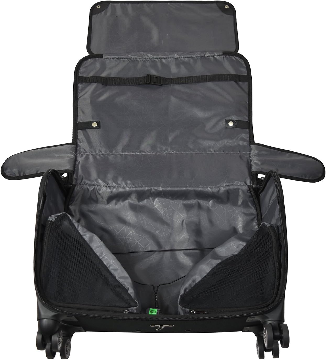 Traveler's Choice Carry-On Softside 8-Wheeled Spinner Garment Bag Luggage, Black, 21-Inch