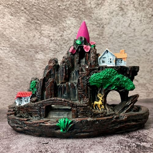 Incense Holder 1pc Resin Reflux Incense Holder Fairy Mountain Elegant Realm Incense Burner, Suitable for Home, Office Incense Burner Ornaments Incense Burner