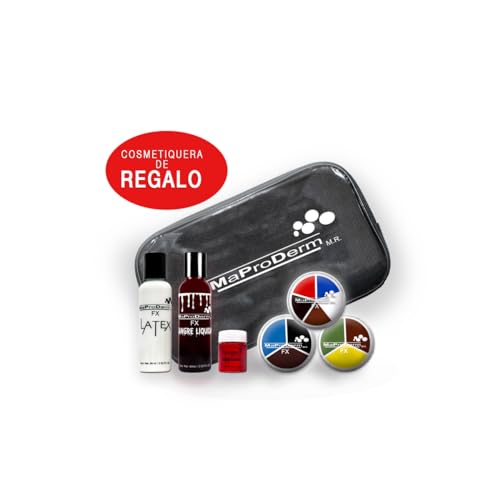 Fx Liquid Blood Kit, Liquid Latex, Artificial Coagulated Blood for Makeup and 3 Carousel FX Halloween Kit, Red FX