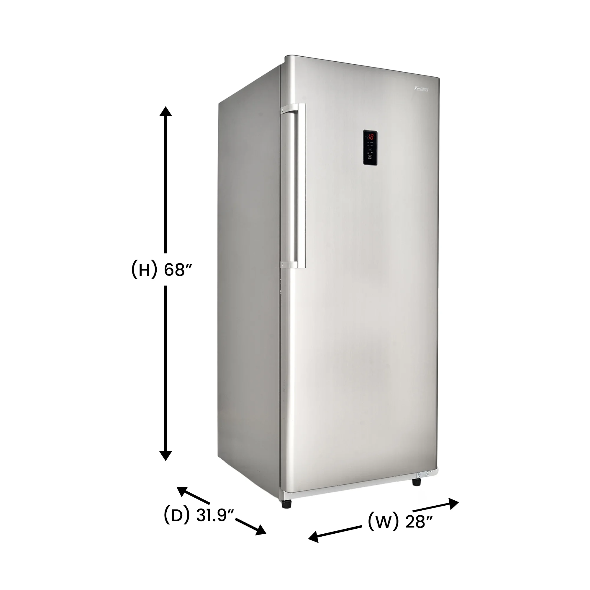 Conserv 17 cu. ft Convertible Upright Freezer/Refrigerator in Stainless with Reversible Door, Low Sound and Energy Star Rated