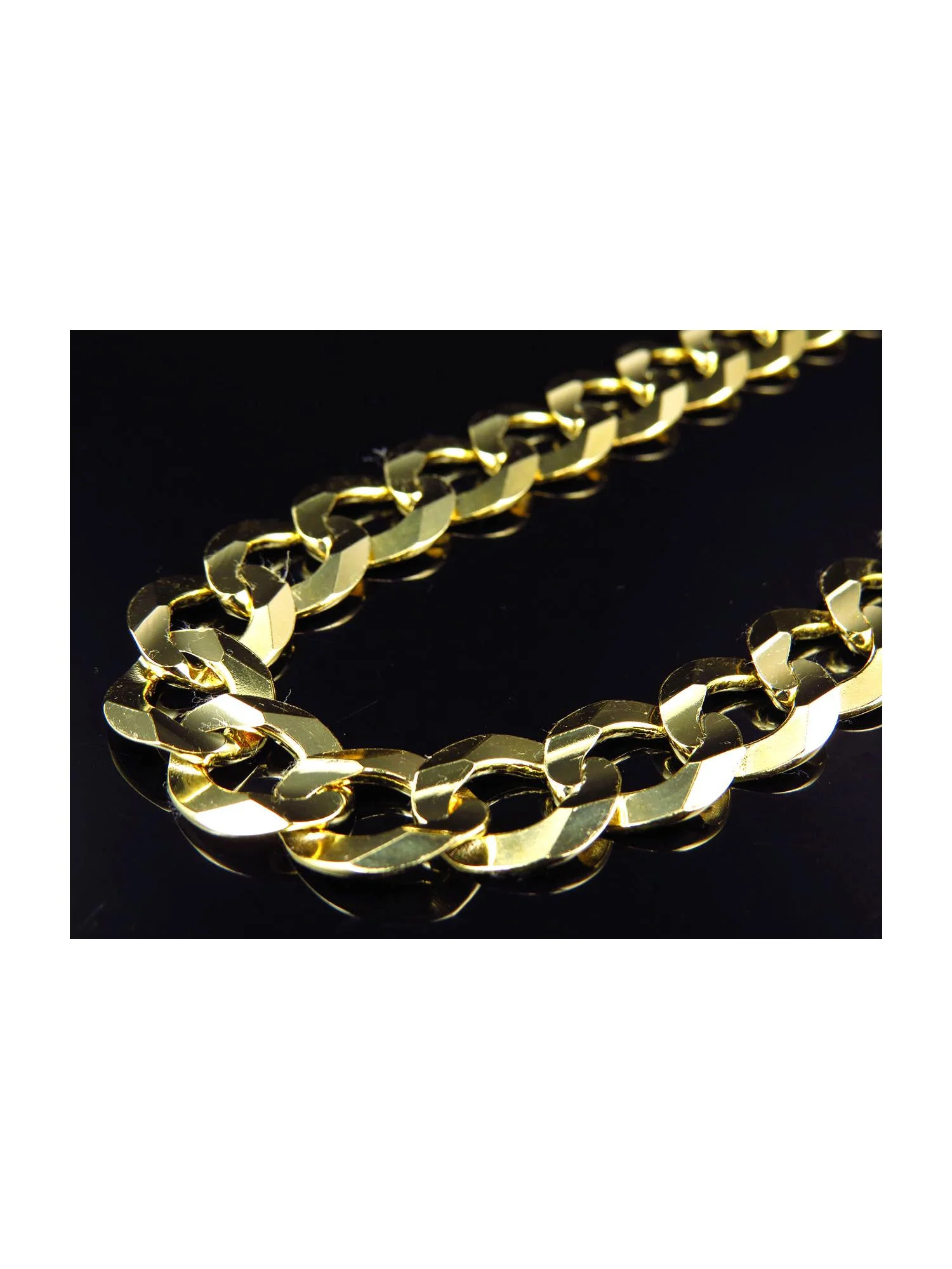 Real 10K Yellow Gold Chiseled Curb Cuban Link Style Chain Necklace 20-30