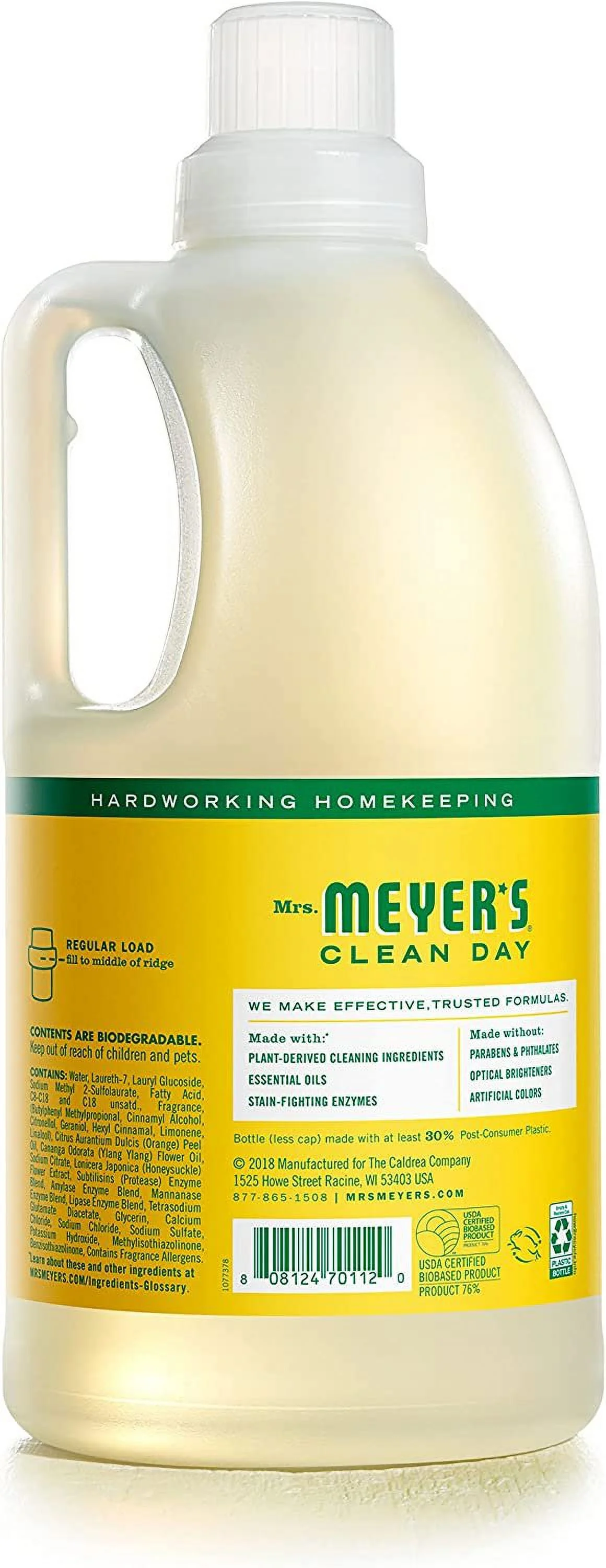 Mrs. Meyer's Clean Day 70112 Laundry Detergent, Honeysuckle Scent, 64-oz. Concentrate - Quantity 1