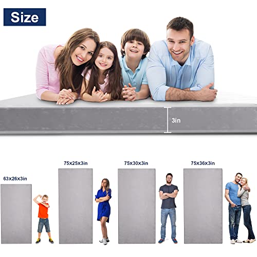 Elevens Memory Foam Camping Mattress, Portable Roll UP Mattress for Tent, Car, Floor Sleeping Pad Floor Mattress Cot Mattress Guest Bed with Storage Bag&Removable Cover