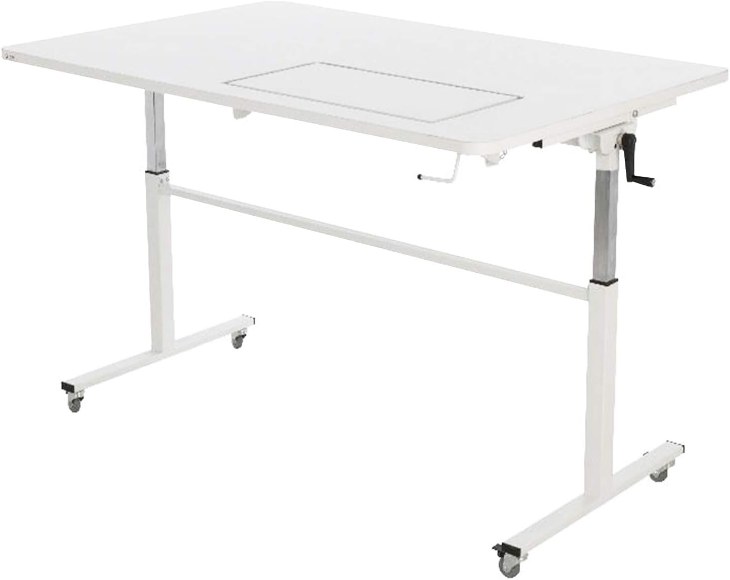 Kangaroo Sewing Furniture Tasmanian II Height Adjustable Cutting Table Sewing Workstation - White