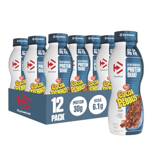 Dymatize Performance Protein Shake, Fruity Pebbles, 30g of Protein, 6.2g BCAA for Muscle Recovery, No Added Sugar, Low Fat, 24 Vitamins and Minerals, Gluten-Free, Ready to Drink, On-the-Go Snack, 11.5fl oz, 12 pack