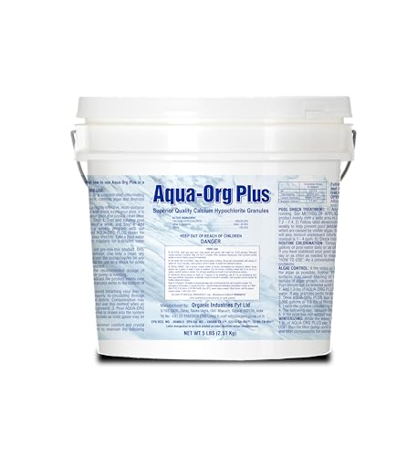 Pool Shock by Aqua Org Plus - 65% Granular Cal Hypo - Swimming Pool Shock for In-Ground, Above Ground, Spas & Hot Tubs - 100 Pound Pail