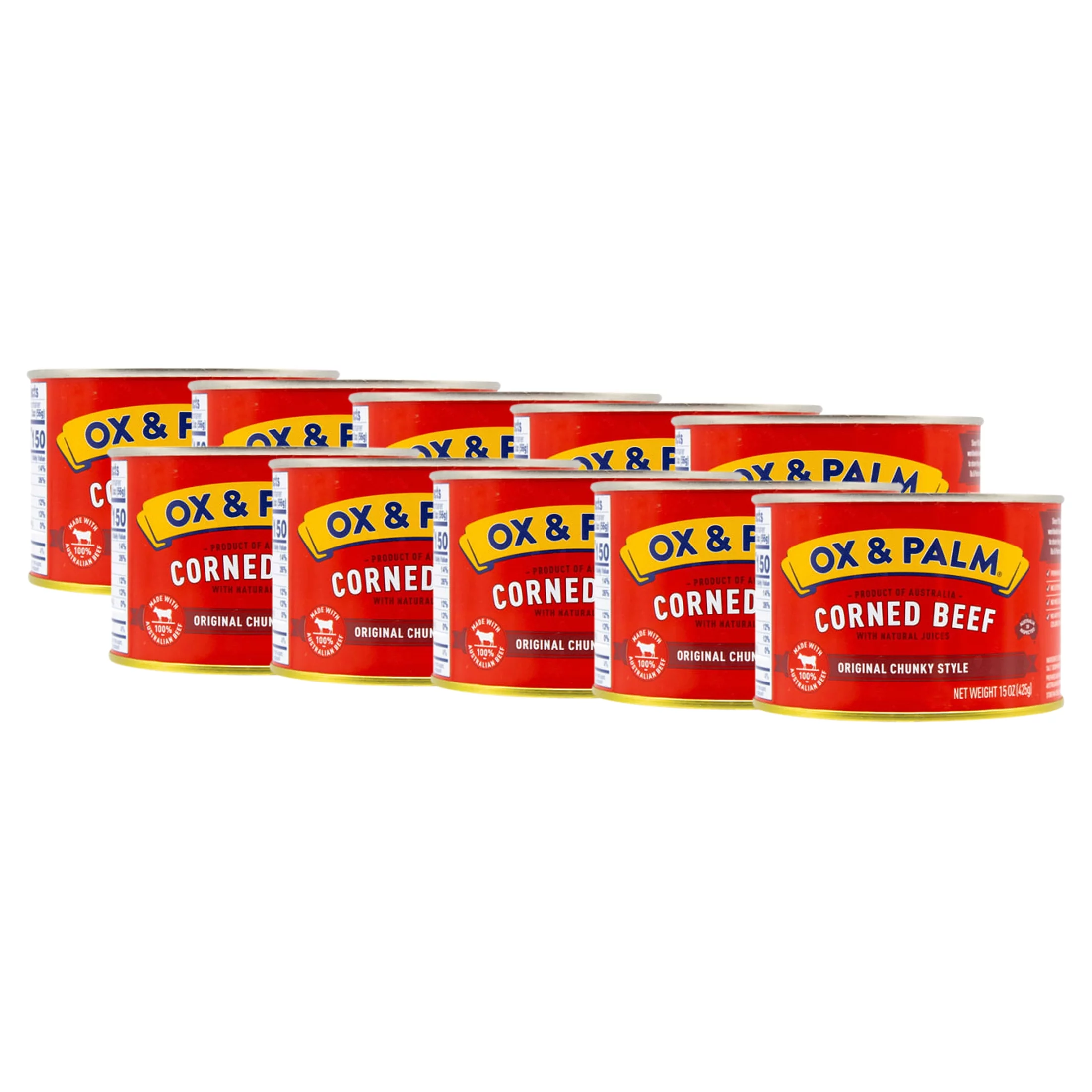 (10 pack) OX & PALM: Corned Beef Large, 15 oz