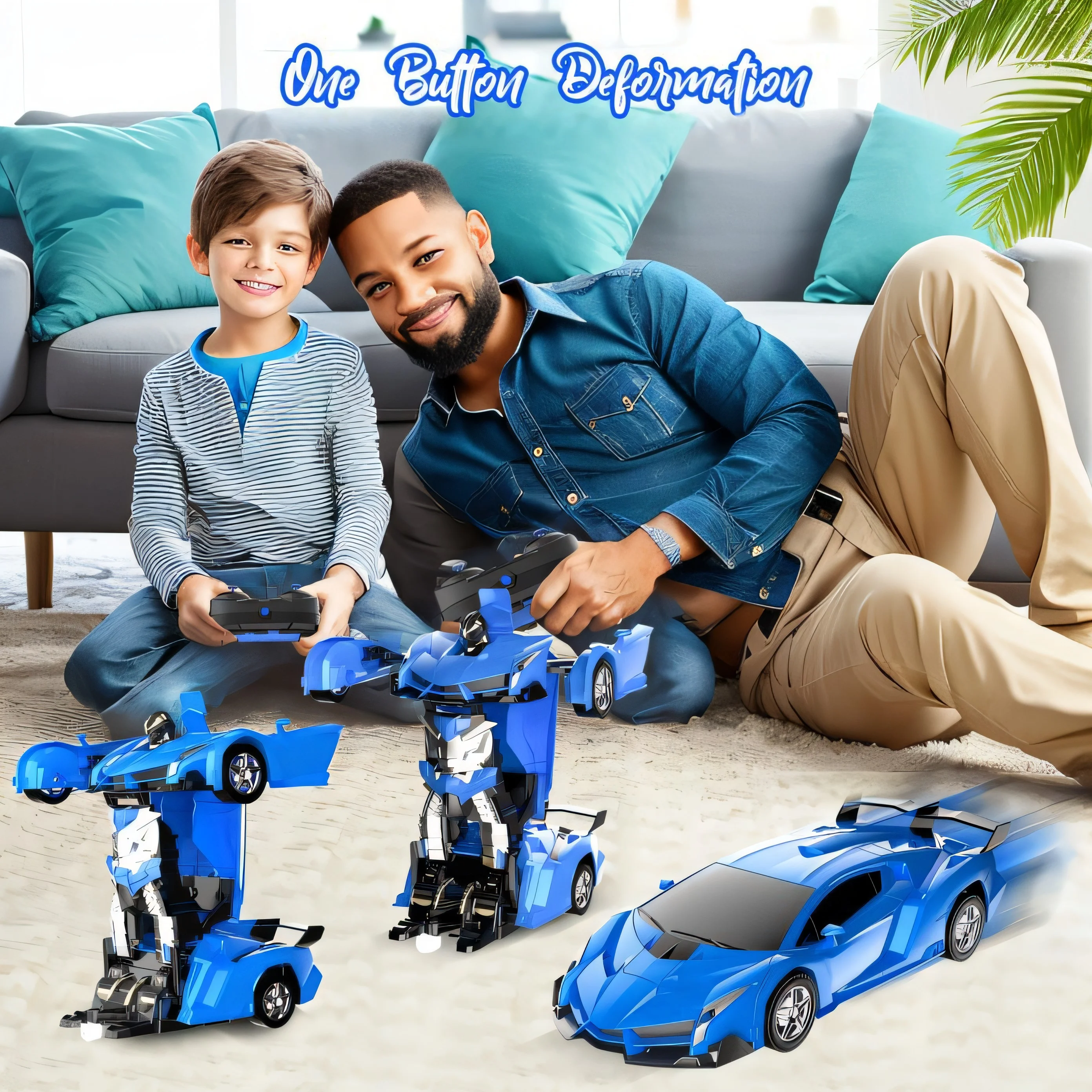 Remote Control Car for Kids Toys, 2-in-1 Transform Robot RC Racing Cars with One-Button Transforming, 360 Degree Rotation, 2.4Ghz 1:18 Scale, Christmas Birthday Gifts for Boys Girls Age 3+