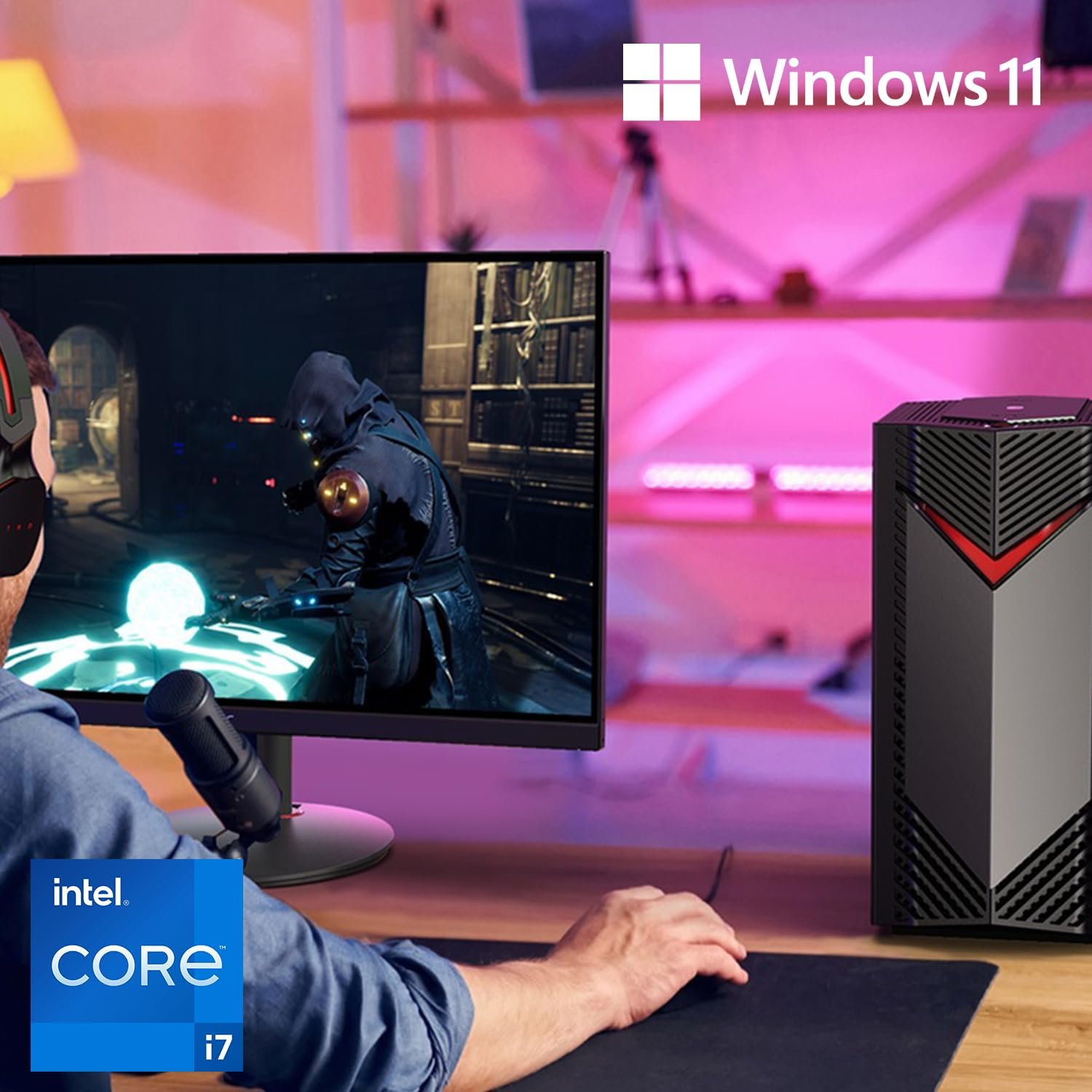 Acer Nitro 50 N50-656-UR16 Gaming Desktop | Intel Core i7-14700F 20-Core Processor | NVIDIA GeForce RTX 4060 | 16GB DDR5 5600MHz | 1TB PCIe Gen 4 SSD | Intel Wi-Fi 6E AX211 | Windows 11 Home