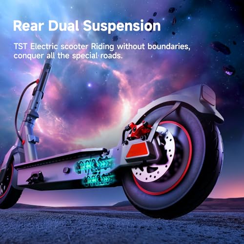 TST Electric Scooter for Adults, 19/20 Mph Top Speed, 20/30 Miles Range, Off Road Electric Scooter with Dual Suspension, 10