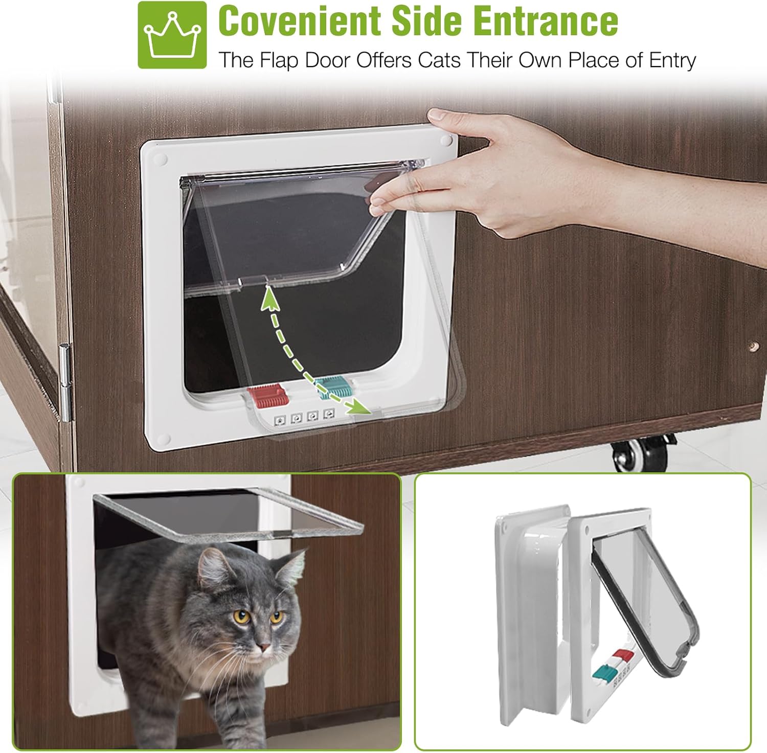 Catio Outdoor Cat Enclosure Wooden Large Cat House with Waterproof Roof, 7 Platforms and 2 Resting Box, Kitty Kennel Condo Shelter for Multiple Cats Walk in Cat Cage, Compatible with Cat Tunnel