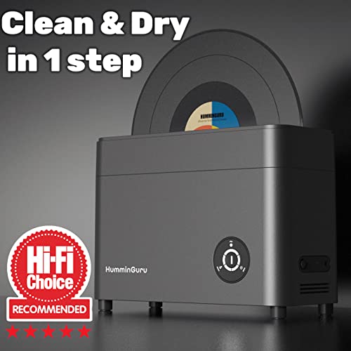 HumminGuru Ultrasonic Vinyl Record Cleaner- 40kHz Ultrasonic Vinyl Record Cleaning Machine with Auto Drying, Vinyl Record Cleaner Kit with Filters, 1Y Warranty - Radiant Selections