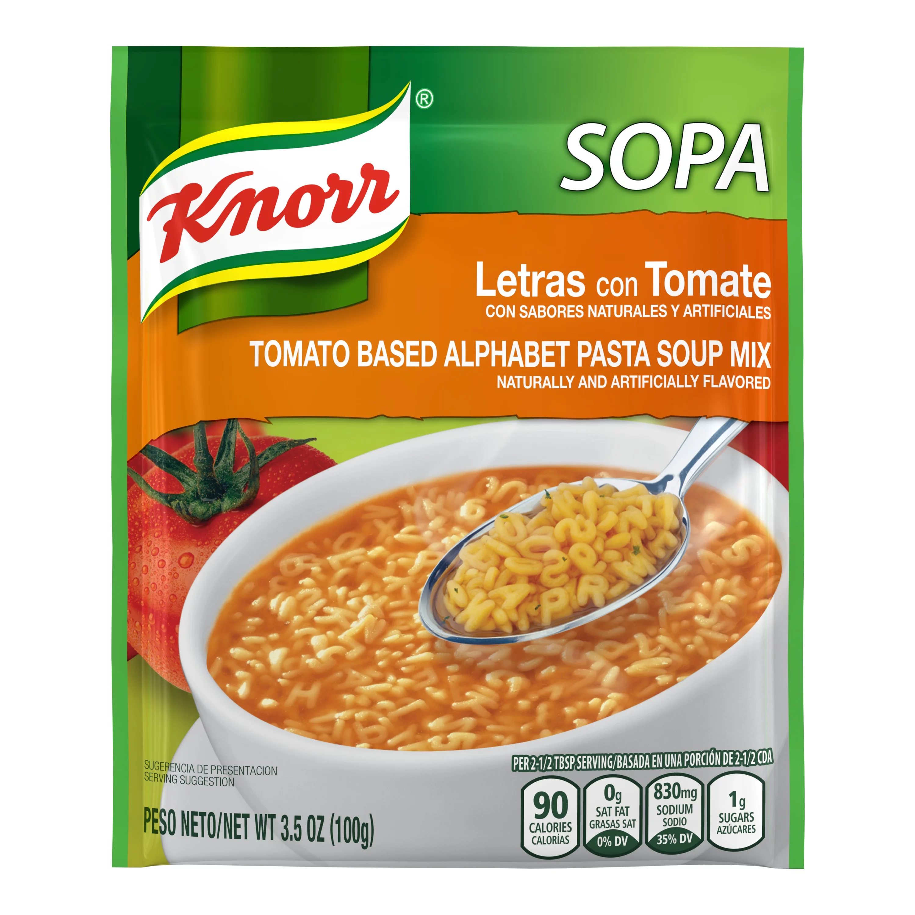 Knorr Pasta Soup Mix Tomato Based Alphabet Pasta 3.5 oz (Pack of 24)
