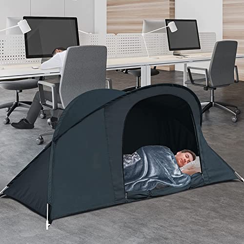 EighteenTek Bed Canopy Office Bed Tents Dream Tents Privacy Space Office Sleeping Tents Indoor One Person Lay Down NOT Sitting Pop Up Portable Frame Curtains Breathable Grey Cottage Grey 87