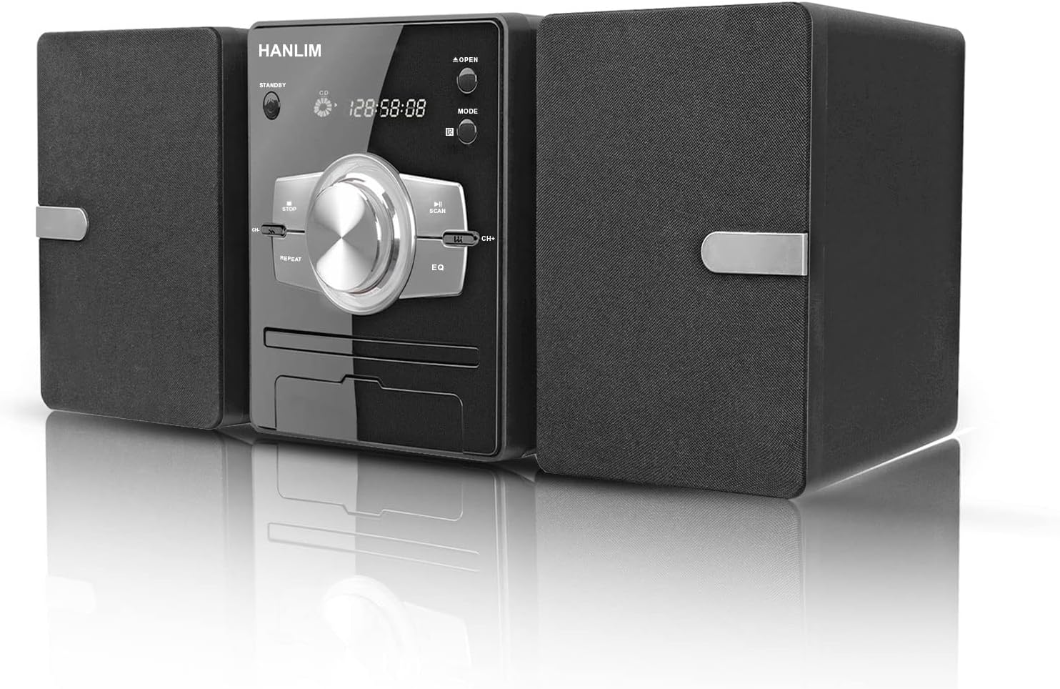 CD Micro System, Stereo System, Home Audio with FM Radio, CD, USB, Aux-in, Input BT and Remote Control, Silk Tweeters Stereo Shelf System with CD Player, DSP Technology 30W (2x15W)