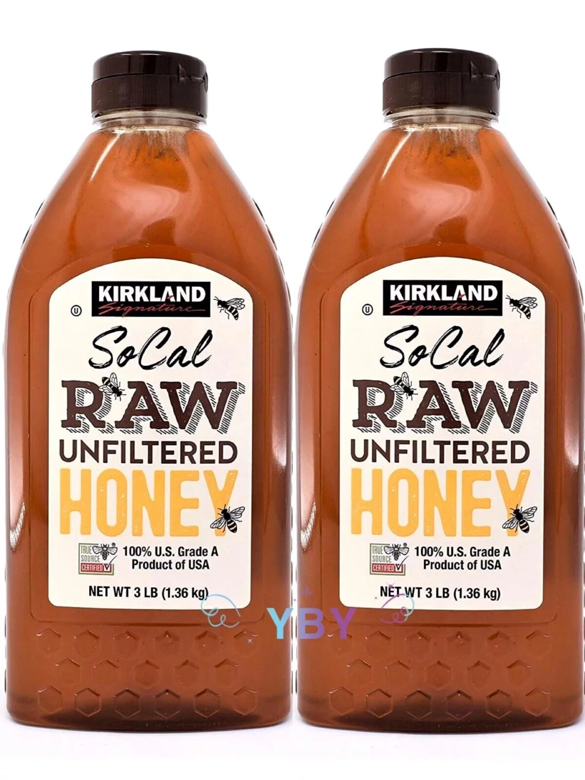 2 Packs Kirkland Signature SoCal Raw Unfiltered Honey 48 oz Each, Total 6 lbs
