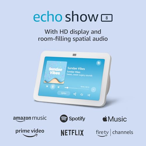 Amazon Echo Show 8 (newest model), With Spatial Audio, Smart Home Hub, and Alexa, Charcoal